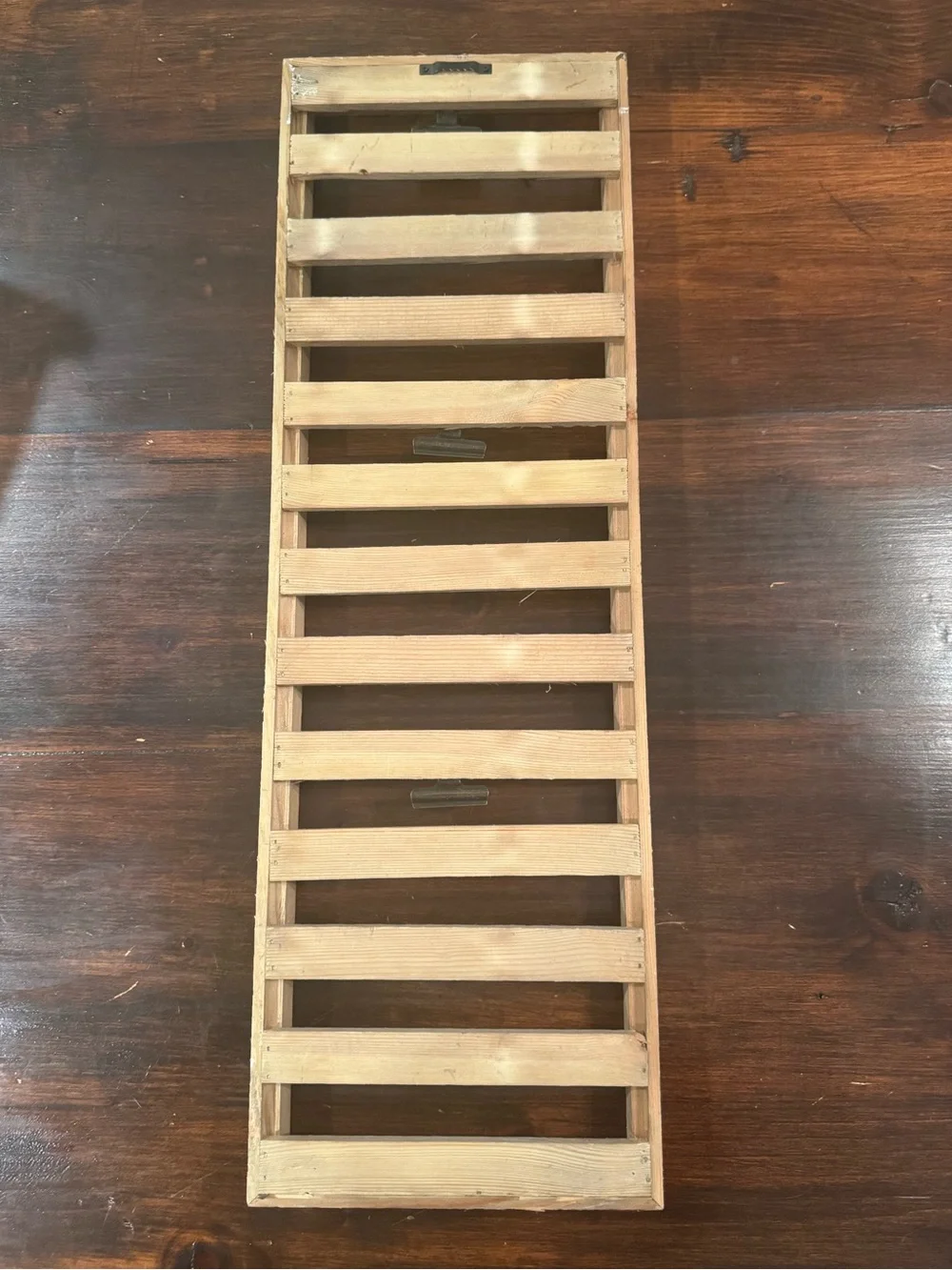 Rustic Wooden Wall Organizer with 3 Metal Clips | Farmhouse Memo Photo Display |